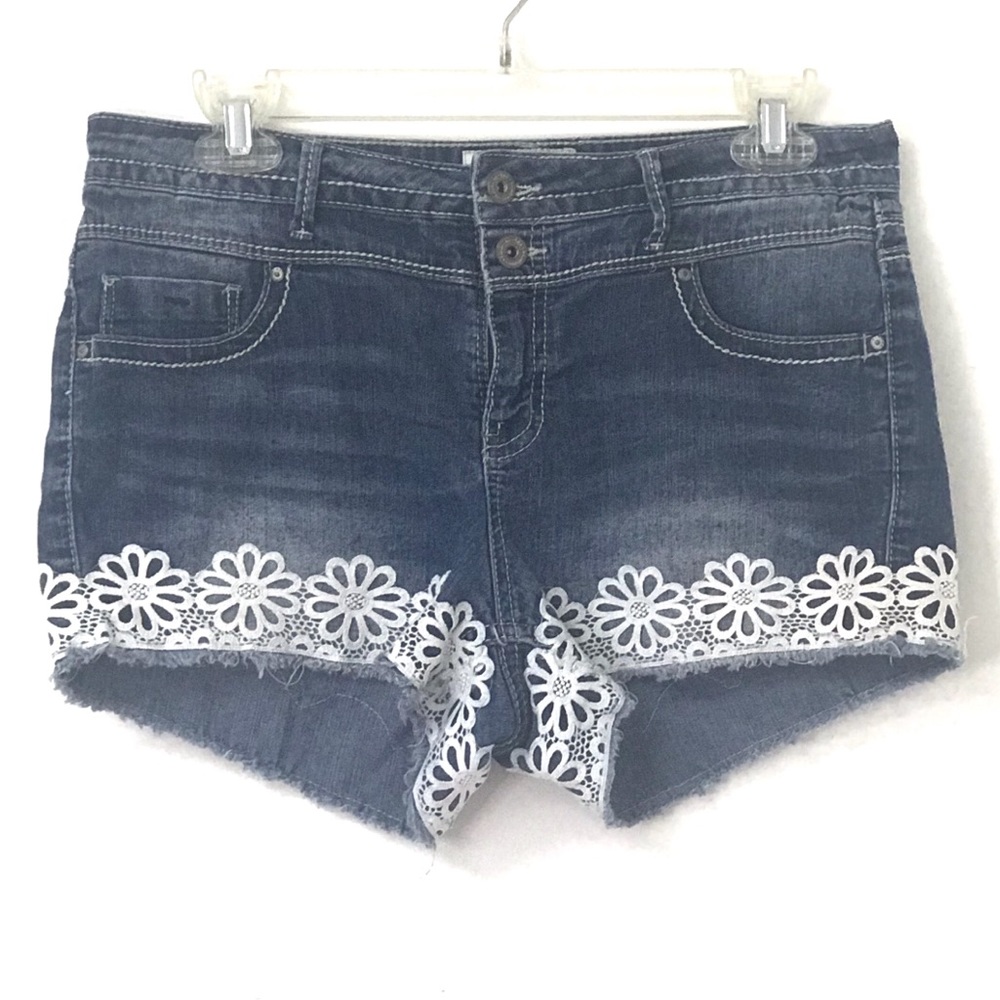 L.E.I Dolly Floral Jean Shorts Sz 9